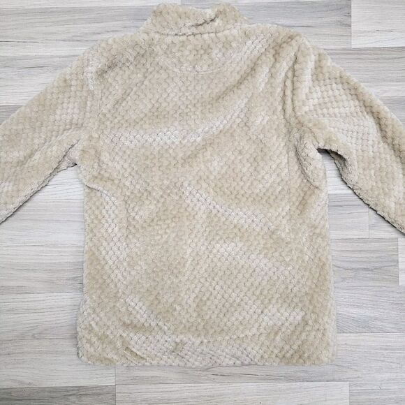 CALVIN KLEIN Womens Tan Fuzzy Full Zip Coat Large - Picture 11 of 12